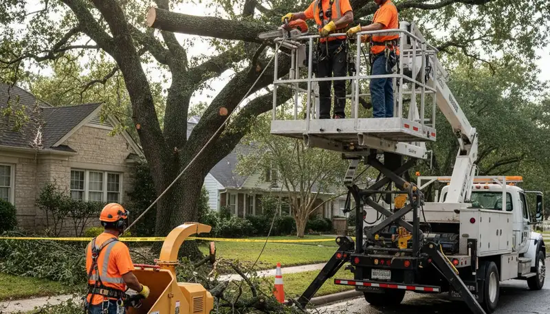 Phoenix, AZ tree crew removing a fallen tree during 24/7 emergency service