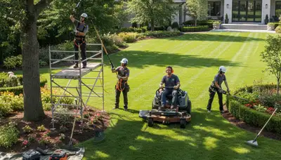 Phoenix, AZ tree service crew providing safe tree removal and trimming for residential landscaping