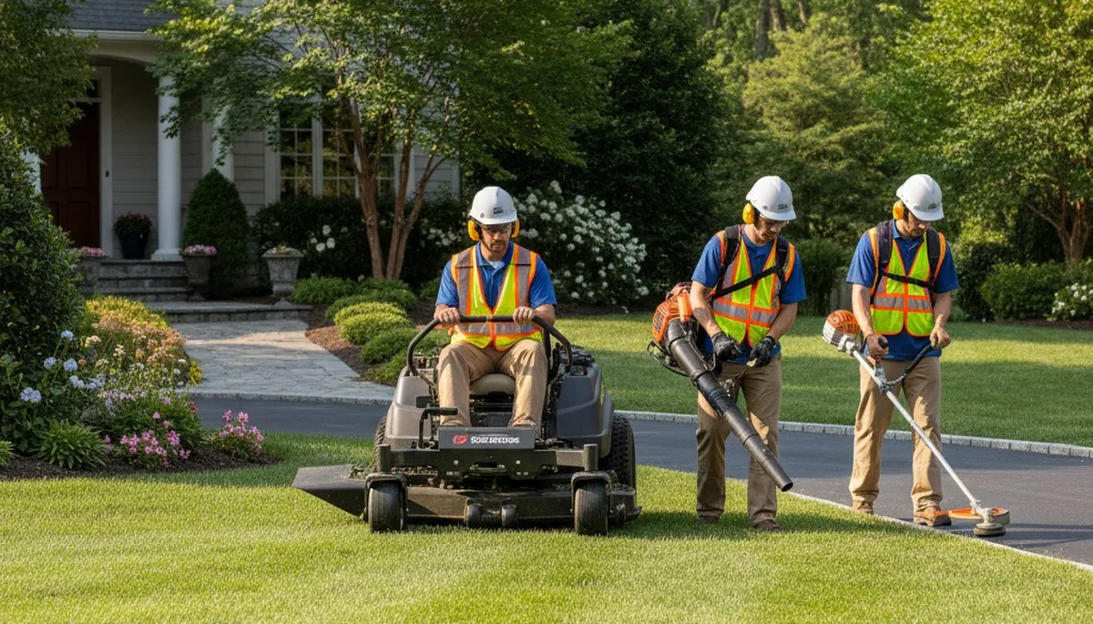 Phoenix, AZ tree service crew providing lawn care and yard maintenance for healthy, resilient landscapes
