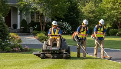 Phoenix, AZ tree service crew providing lawn care and yard maintenance for healthy, resilient landscapes