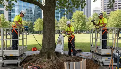Phoenix tree care specialist protecting roots from compacted soil and drought stress