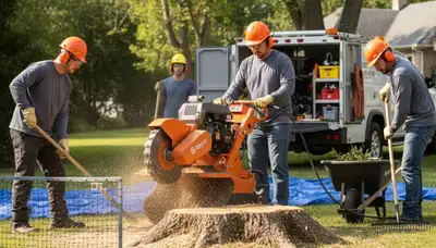 Stump removal service in Phoenix, AZ improving yard safety and curb appeal