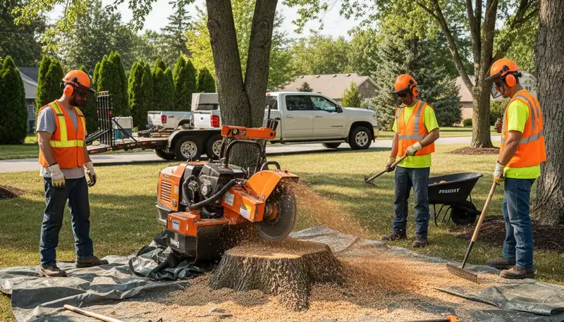 Phoenix, AZ stump removal service clearing a yard stump for safer, cleaner outdoor space