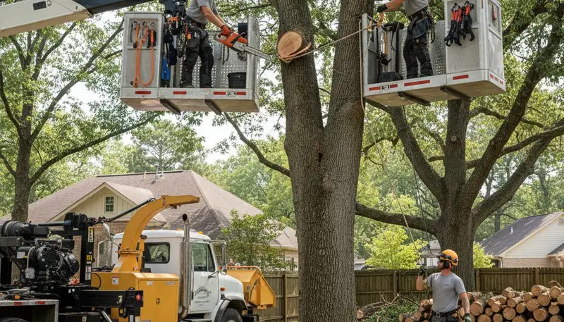 Phoenix tree removal crew removing a dead tree for a local homeowner