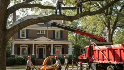 Tree service crew in Phoenix, AZ providing professional tree removal and trimming services