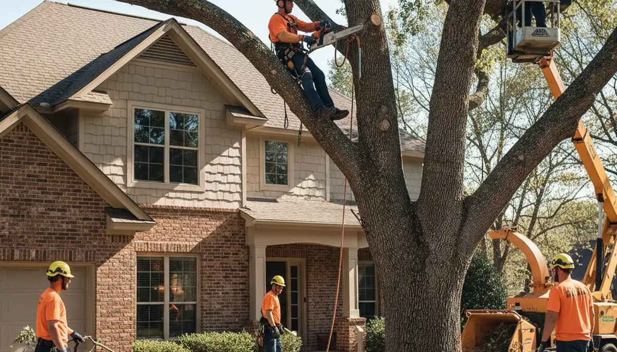 Tree service crew in Phoenix, AZ providing professional tree removal and trimming services