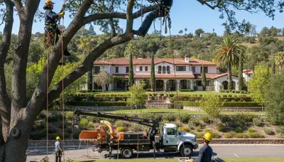 Tree service crew in Phoenix, AZ providing safe tree removal and trimming for local properties