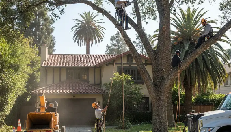 Tree service team in Phoenix, AZ providing professional tree removal and trimming services