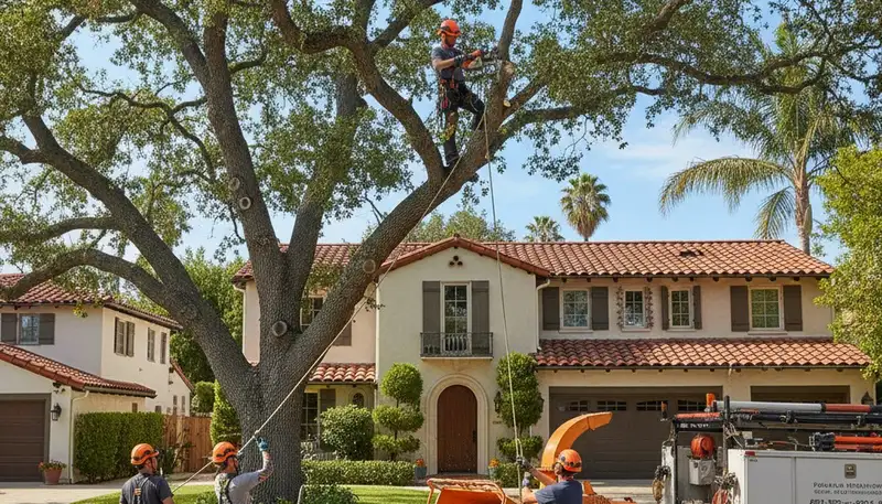 Tree service crew in Phoenix, AZ providing professional tree removal and trimming services