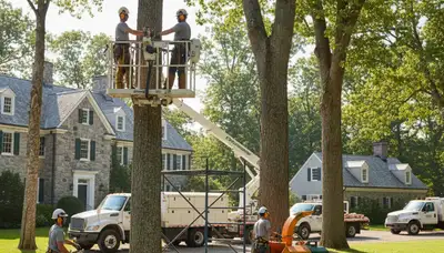 Tree service crew in Phoenix, AZ performing professional tree removal and trimming