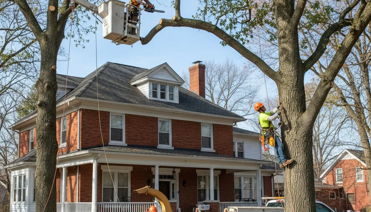 Tree service crew in Phoenix, AZ providing professional tree removal and trimming for homes and businesses