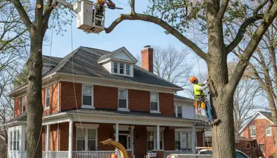 Tree service crew in Phoenix, AZ providing professional tree removal and trimming for homes and businesses
