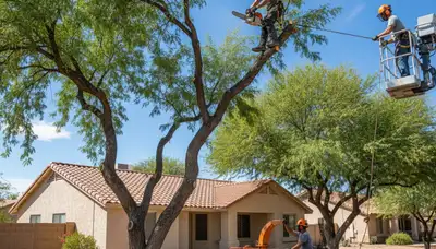 Phoenix, AZ tree service crew providing professional tree removal and trimming services