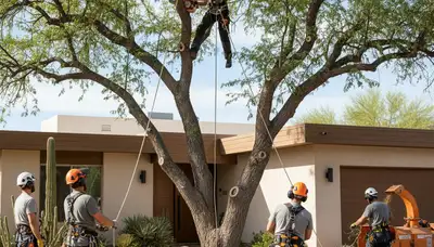 Phoenix, AZ tree service crew performing professional tree removal and trimming