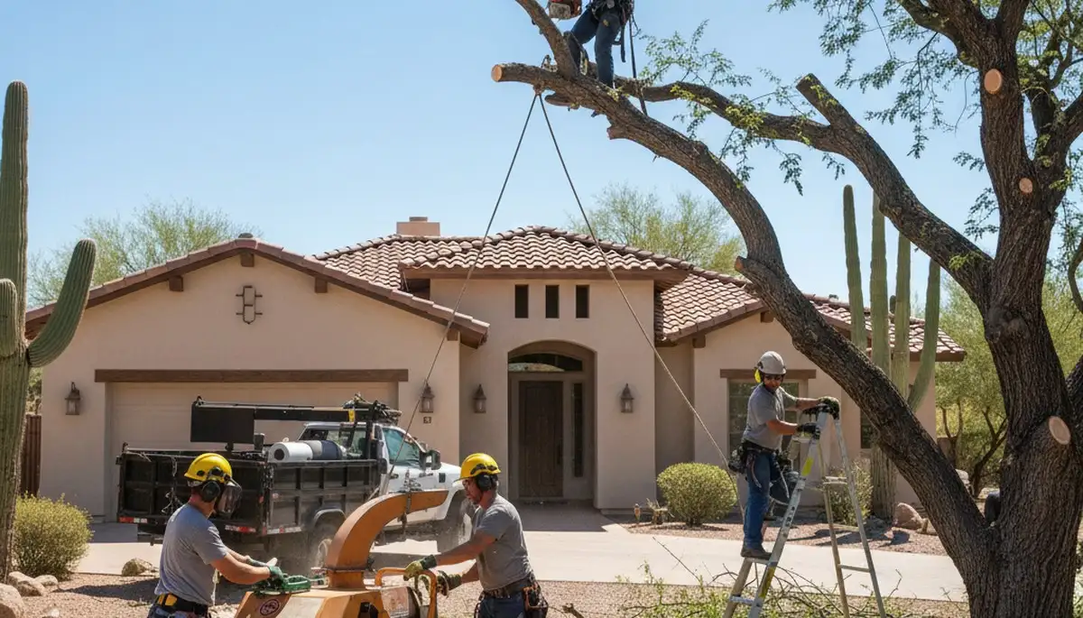 Tree service team in Phoenix, AZ providing professional tree removal and care