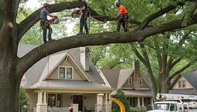 Tree service crew in Phoenix, AZ removing a tree for safe, professional arbor care
