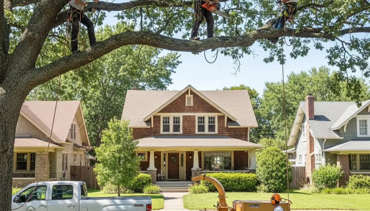 Tree service crew in Phoenix, AZ providing professional tree removal and trimming services