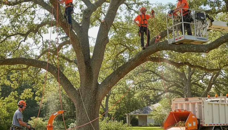 Phoenix, AZ arborist trimming a tree canopy for safer, healthier property maintenance